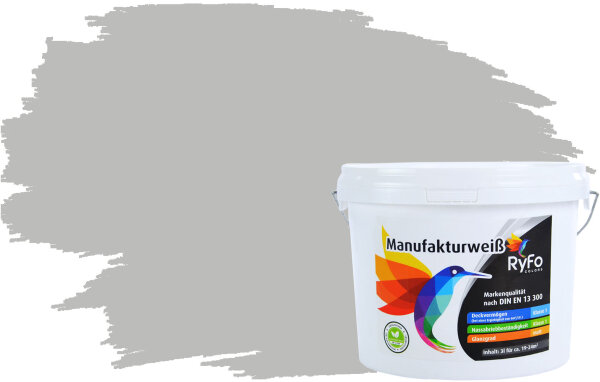 RyFo Colors Manufakturweiß Trend Perlgrau 3l, 1 L ca. 8 m²