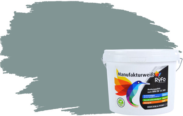 RyFo Colors Manufakturweiß Trend Fjordgrau 3l, 1 L ca. 8 m²