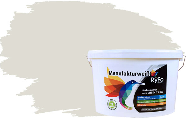 RyFo Colors Manufakturweiß Trend Weißgrau 10l, 1 L ca. 8 m²