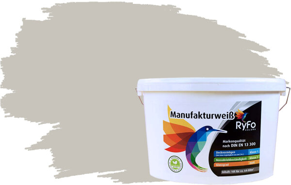 RyFo Colors Manufakturweiß Trend Mondgrau 10l, 1 L ca. 8 m²