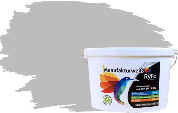 RyFo Colors Manufakturweiß Trend Perlgrau 10l, 1 L ca. 8 m²