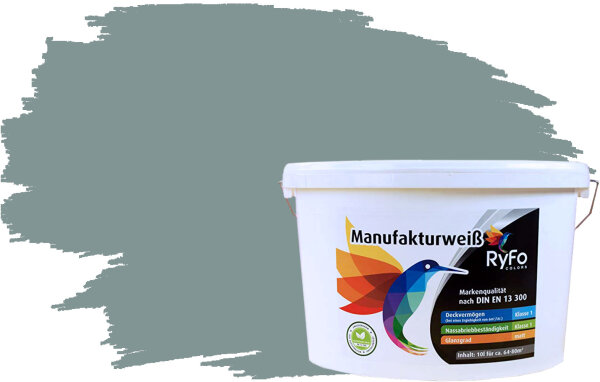 RyFo Colors Manufakturweiß Trend Fjordgrau 10l, 1 L ca. 8 m²