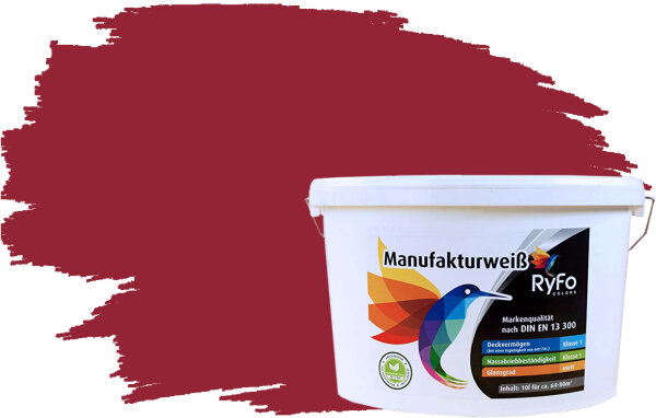 RyFo Colors Manufakturweiß Trend Kirschrot 10l, 1 L reicht für ca. 8 m²