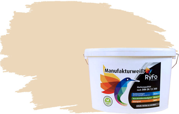 RyFo Colors Manufakturweiß Trend Cottonbeige 10l, 1 L ca. 8 m²