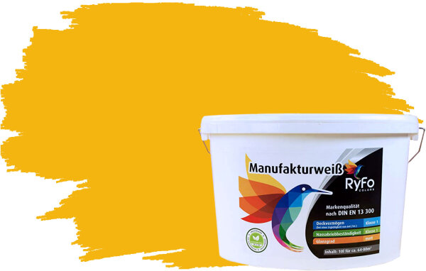 RyFo Colors Manufakturweiß Trend Sonnengelb 10l, 1 L ca. 8 m²
