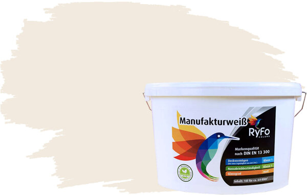 RyFo Colors Manufakturweiß Trend Seidenweiß 10l, 1 L ca. 8 m²