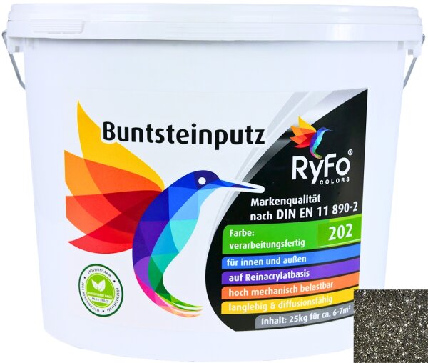 RyFo Colors Buntsteinputz Glitzereffekt 202: schwarz 25kg