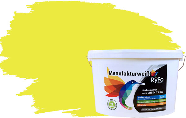 RyFo Colors Manufakturweiß Trend Schwefelgelb 10l, 1 L ca. 8 m²